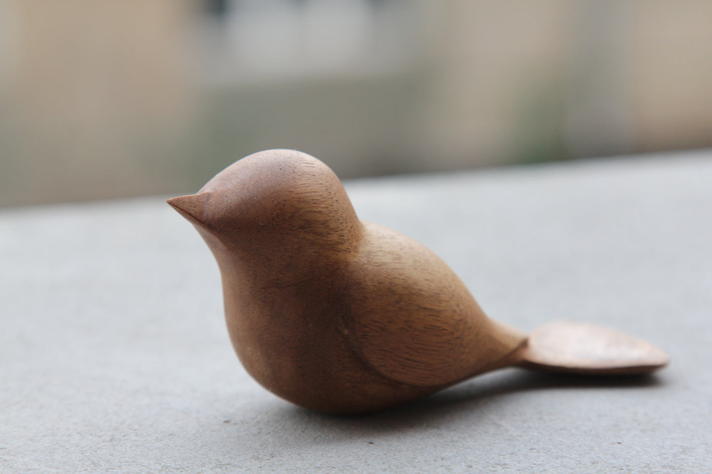 Hand-Carved Wooden Abstract Bird Sculpture