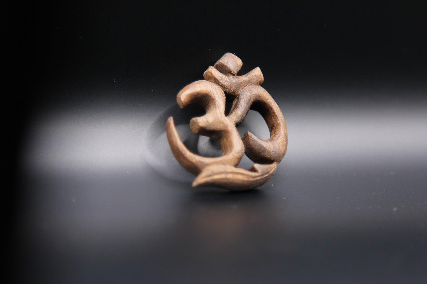 Hand-Carved Wooden OM Symbol Decor