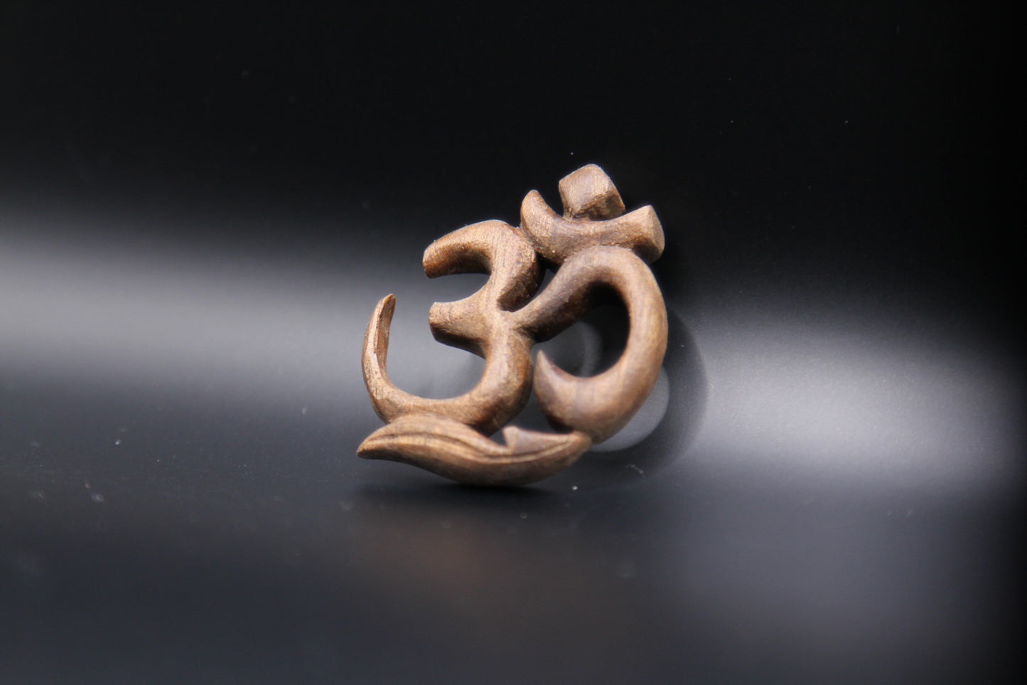 Hand-Carved Wooden OM Symbol Decor