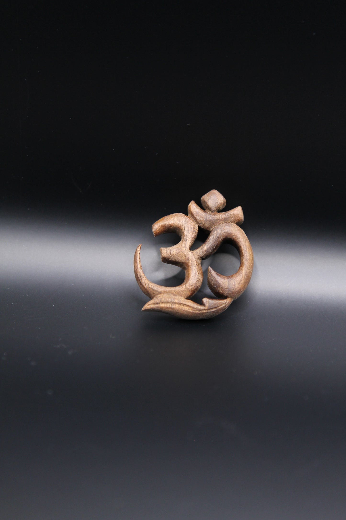 Hand-Carved Wooden OM Symbol Decor