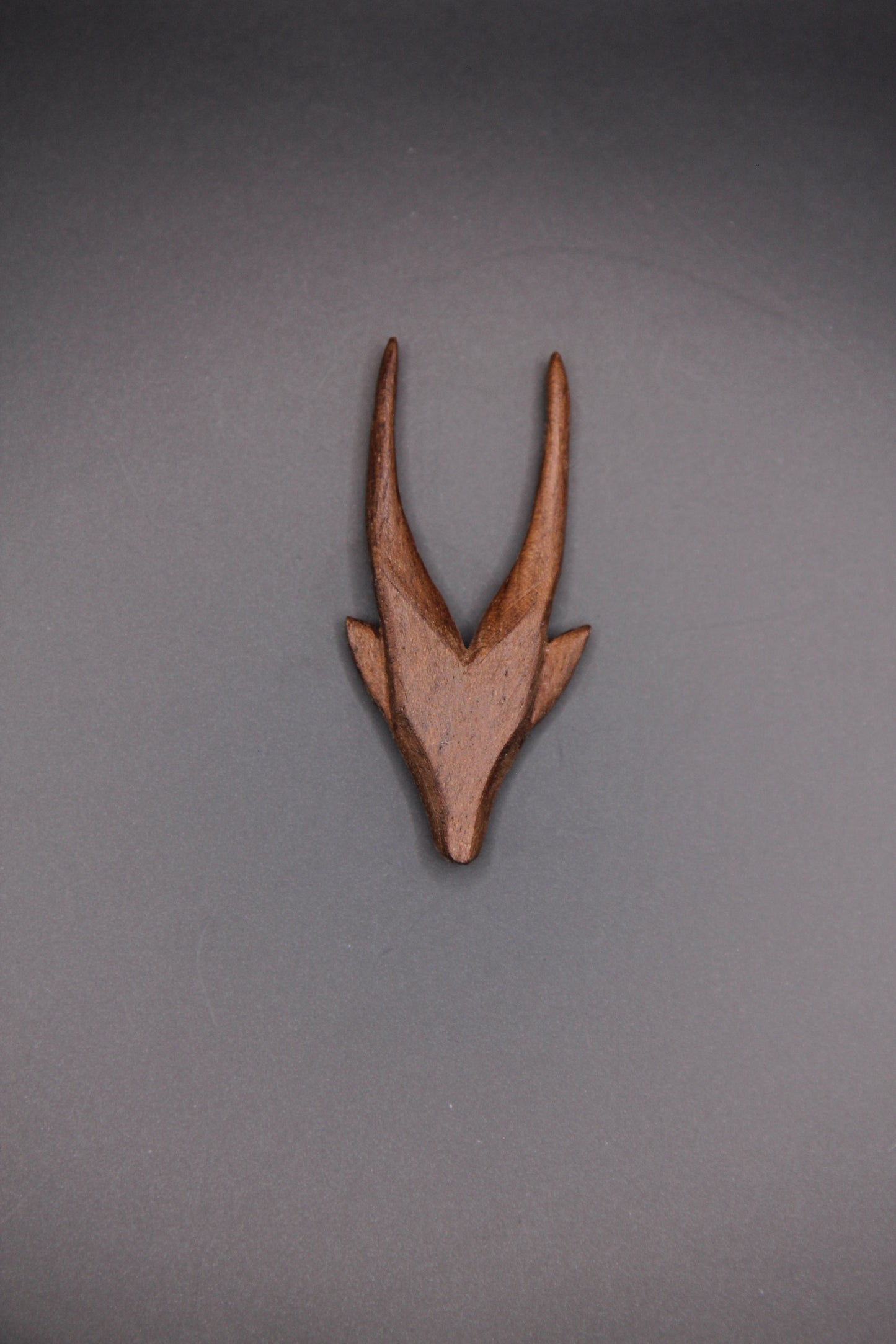 Hand-Carved Wooden Gazelle Antler Pendant Necklace